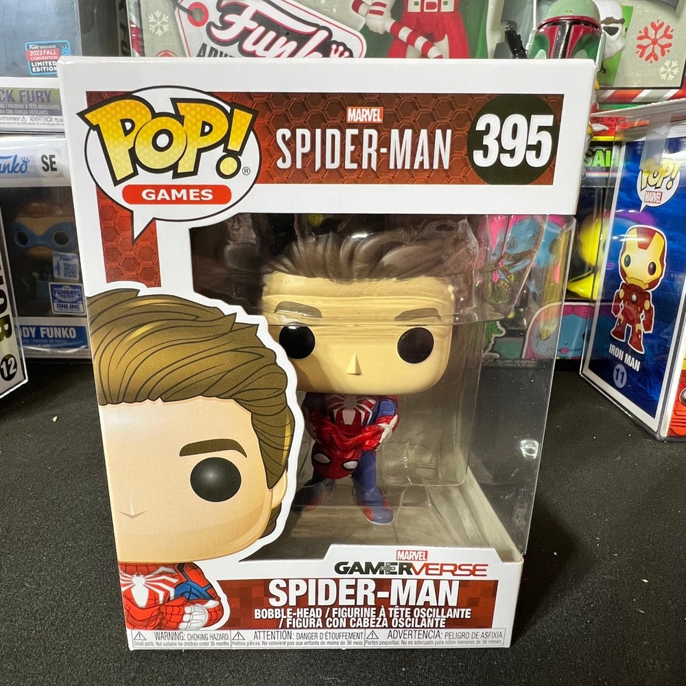 Funko Pop Games Marvel GamerVerse Spider-Man 395 Unmasked Bobble-Head Figure